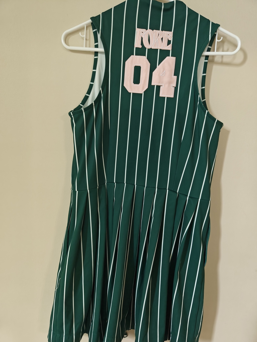 Fore All Golf Sleeveless Green Stripe Zip-Front Dress - Picture 2 of 4